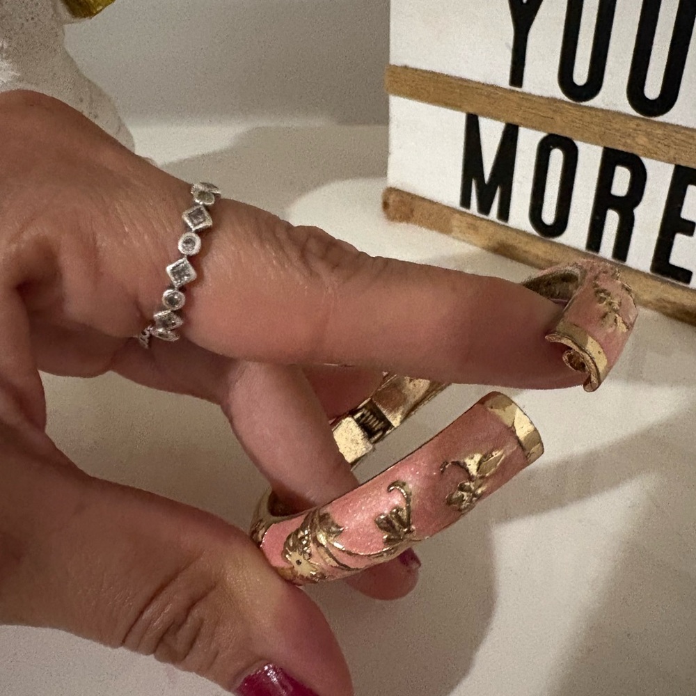 Sparkling Pink Enamel Bracelet